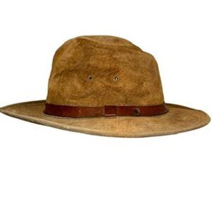 Banana Republic Original Vintage Safari Outfitter leather suede Indian Jones Hat